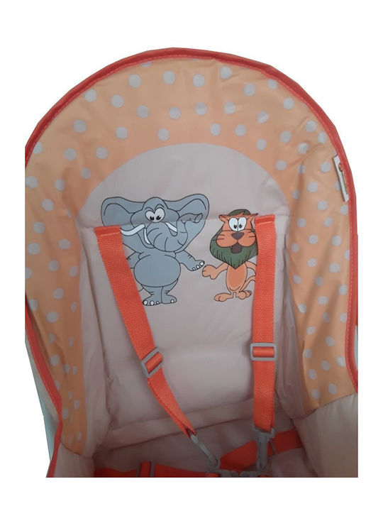 Beboulino Lion Elephant Foldable Baby Highchair Orange
