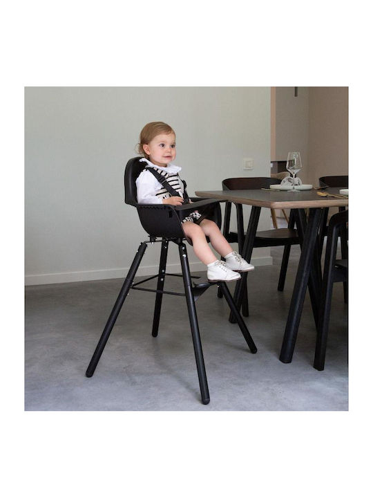Childhome Evolu 2 Scaun Înalt De Masă Bebe 2 În 1 Cu Înălțime Reglabilă Negru