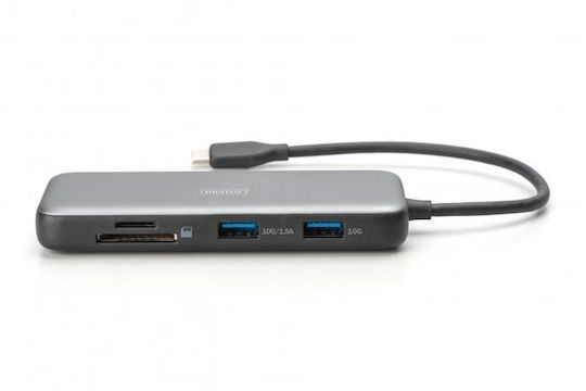 Digitus USB-C Docking Station με HDMI 4K PD Ethernet Γκρι (DA-70915)