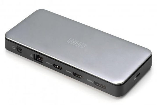 Digitus Usb-C 11-Port USB-C Docking Station με HDMI 4K PD Ethernet Γκρι