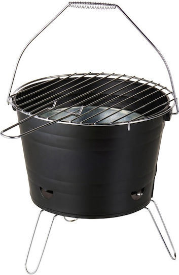 Mini Преносимо Барбекю-bucket на Въглища Д28x23см Черно