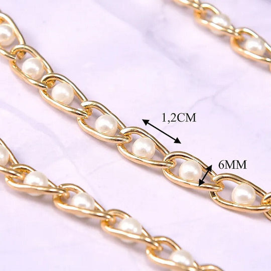 Brillenkette Perlen Goldfarben