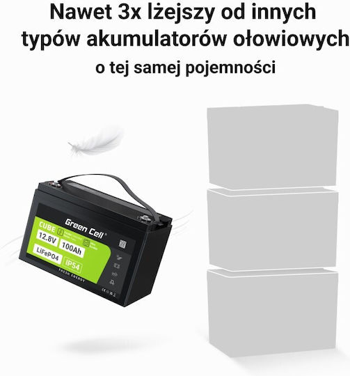 Green Cell Baterie UPS cu Capacitate 100Ah și Tensiune 12.8V LFPGC12V100AH 1buc