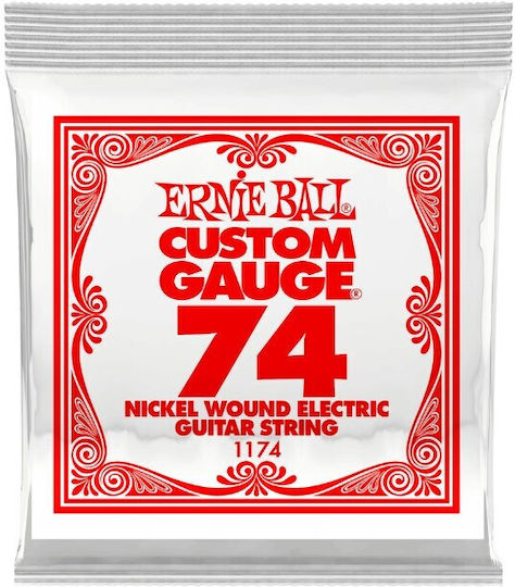 Ernie Ball Единична Никелова рана Хорда за Електрическа китара 74"