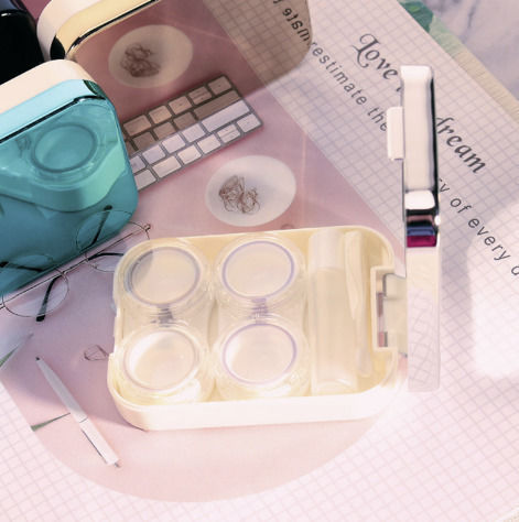 Travel Kit Contact Lens Case in Silver Color 1712-Silver