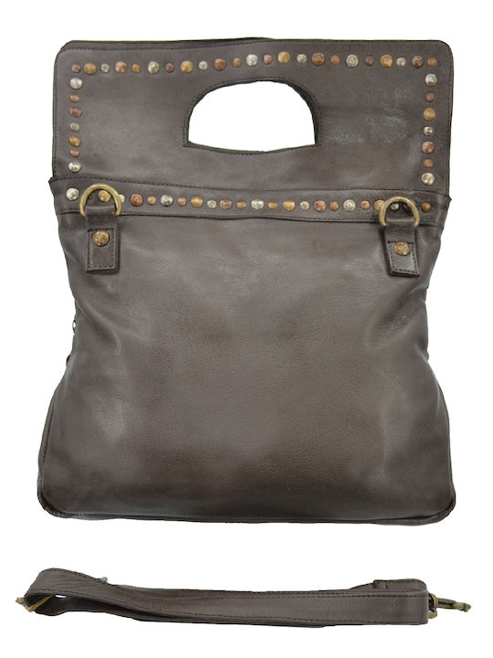 Leather 100 Leather Women's Bag Code 04-bag-ilbs-6201 Brown