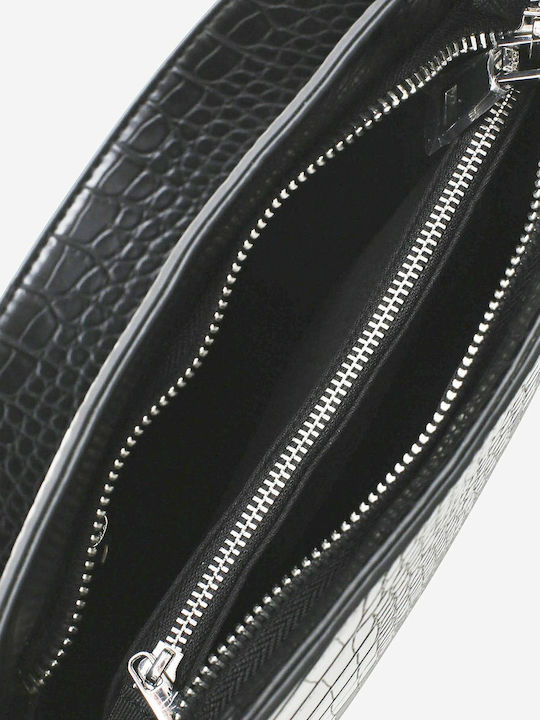 Hvisk Amble Kleine Mattierte Croco Damenhandtasche Schwarz