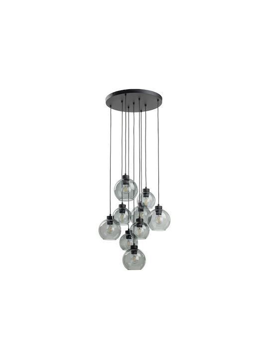 TK Lighting Cubus Pendant Light Black for 9 Bulbs E27 58cm