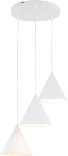 TK Lighting Pendant Light White 42cm