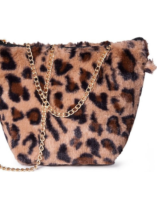 Geantă Cu Barete Încrucișate Animal Print Blană 198039-01