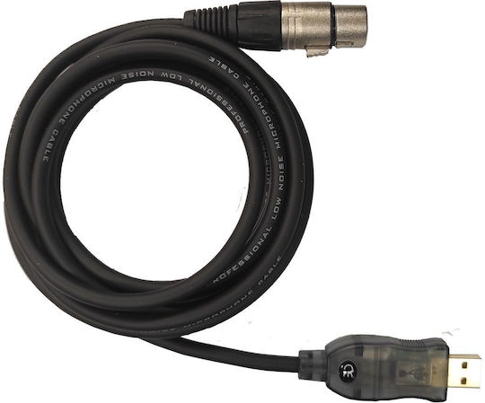 Silk Road Cable XLR male - USB male Μαύρο 10m (RIH7036)