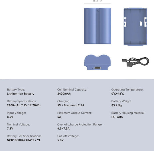 Smallrig Np-w235 Usb-c 2400mah Rechargeable Camera Battery 4266