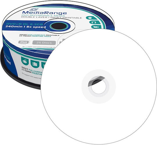 MediaRange Recordable DVD+R 8x Dual Layer 8.5GB Cake Box 25pcs