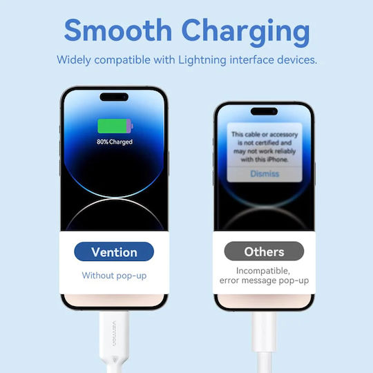 Vention USB-A to Lightning Cable 12W Ροζ 2m LAMPH