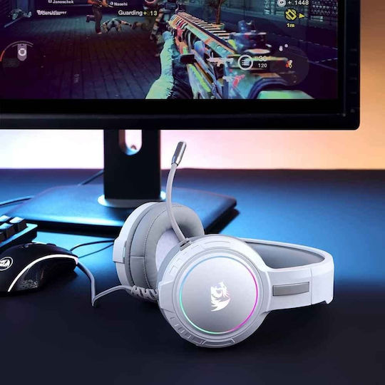 Redragon H270 Mento Over Ear Gaming Headset with Connection 3.5mm / USB White