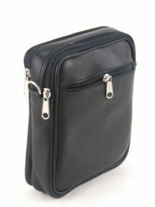 Kouros Leather Men's Waist Shoulder Bag 120s Black