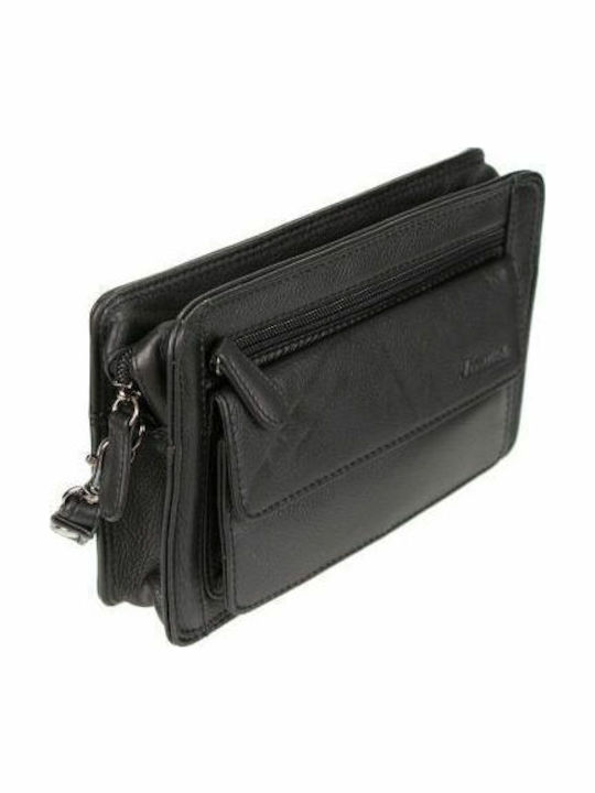 Kouros Leather Men's Handbag lp-25 Black