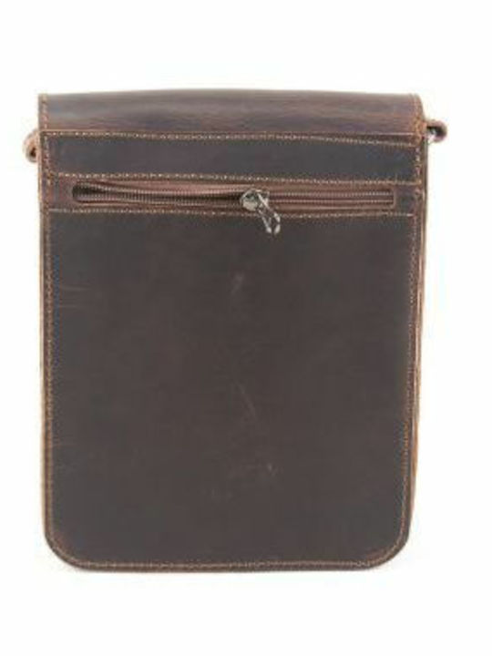 Kouros Leder Herren Schultertasche mit Klappe 723 Braune