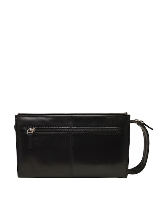 Leather 100 Кожено Мъжко Чантичка За Ръка Код 05-bag-1023-1 Черен