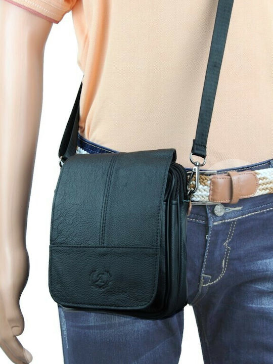 Männliche Tasche Zum Hängen Gürteltasche 15*19*6 Leder Schwarz Tsa.103.02.008 Annie088
