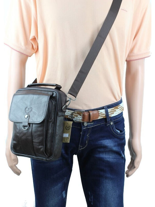 Tσαντακι Ανδρικο Κρεμαστο Δερματινο – Leather Καφε Tsa.103.02.003 Annie204