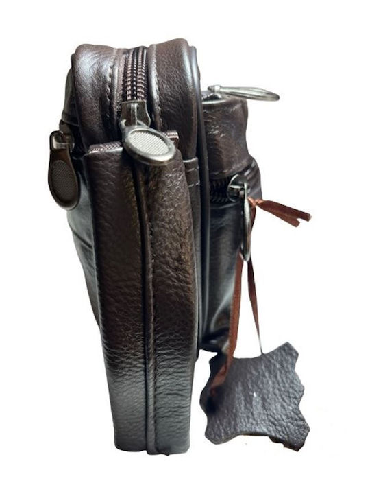 Leather Men's Hand Brown Handbag