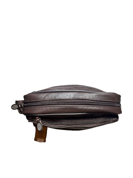 Leather Men's Hand Brown Handbag