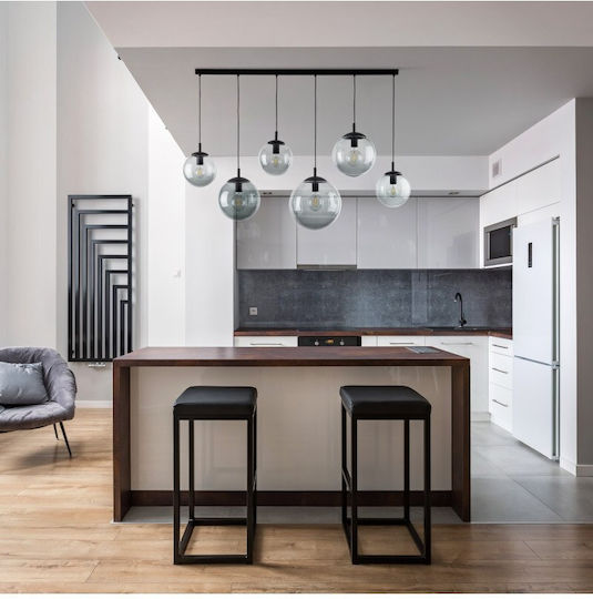 TK Lighting Κρεμαστό Φωτιστικό Μαύρο Ράγα με Ντουί E27 130x150εκ.