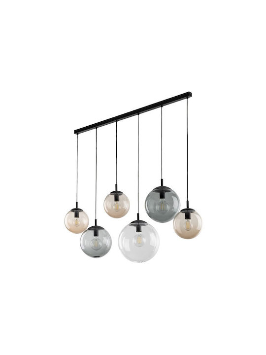 TK Lighting Pendant Light Black Rail with Socket E27 130x150cm