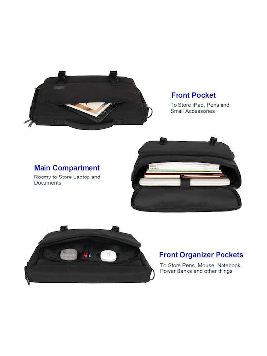 Matein Stoff Aktentasche 15,6 Laptop 17l 1194 Schwarz