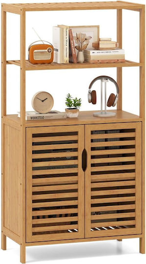 Costway Boden Badezimmerregal Hölzernes 60x33x116cm