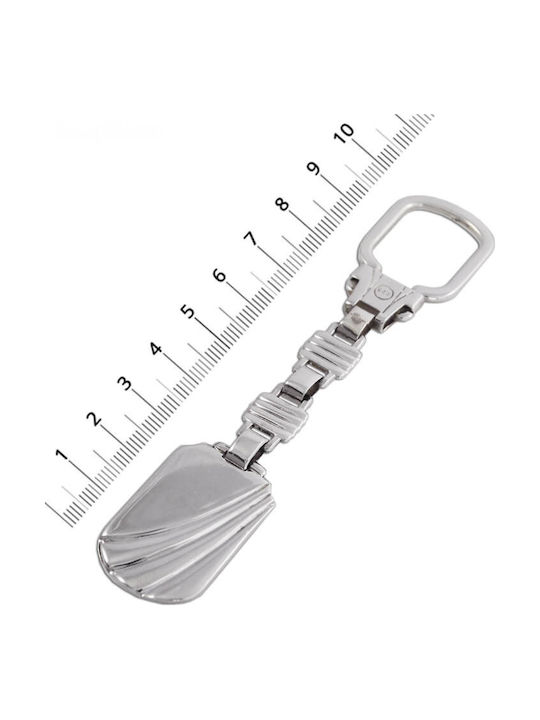 Breloc Argintiu Oval Linii 10x2cm