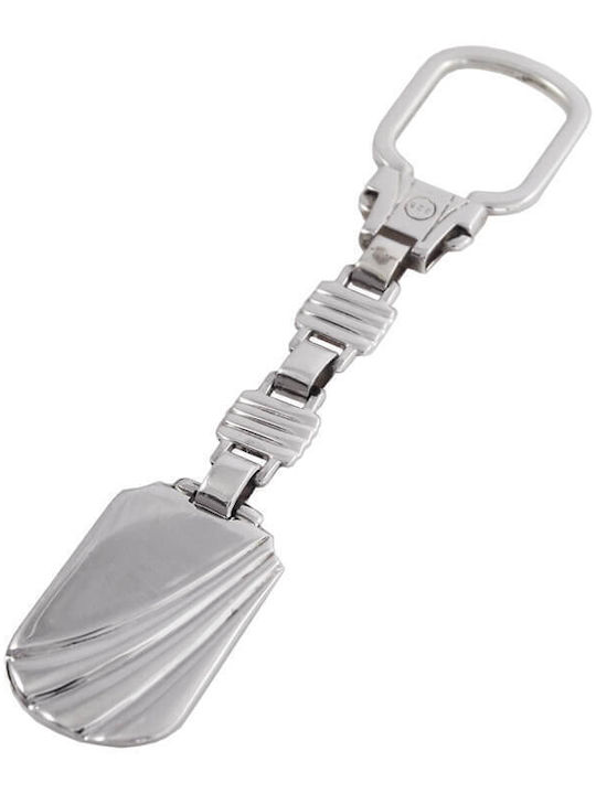 Breloc Argintiu Oval Linii 10x2cm