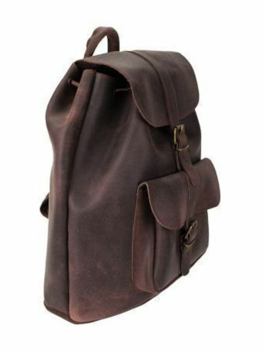 Kouros Leather Men's Leather Backpack Krouta-400 Brown