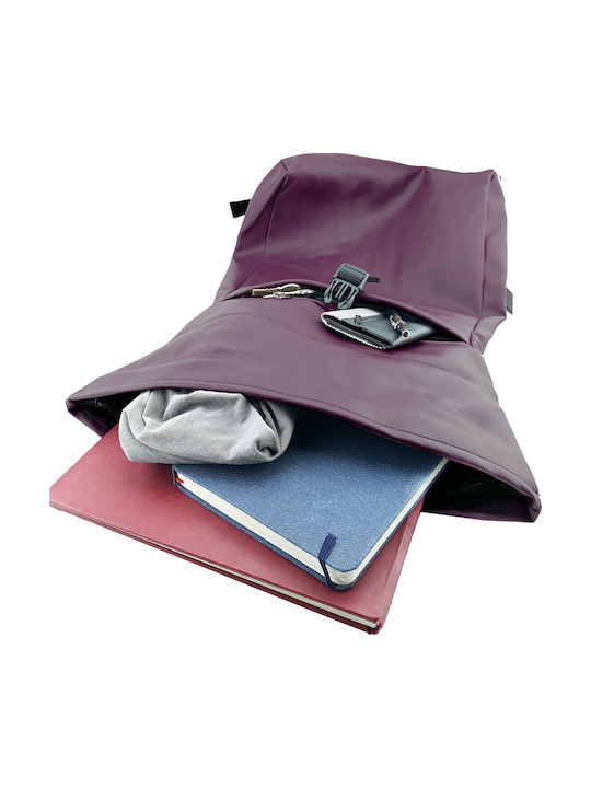 Pera Backpack Waterproof Backpack Shoulder Bag Colour Purple Pera Vegan Backpack Purple