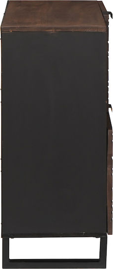 Living Room Display Cabinet from Solid Wood with Glass Brown 80x33.5x75cm