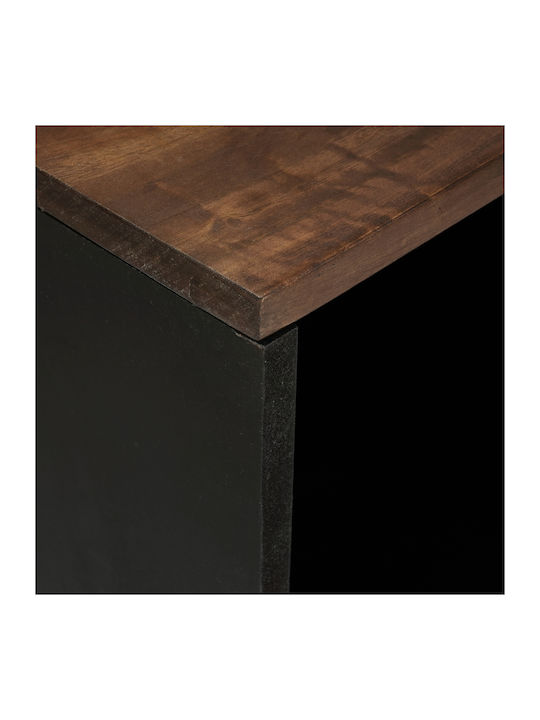 Витрина за дневна от Масивно Дърво със Стъкло Кафява 80x33.5x75см