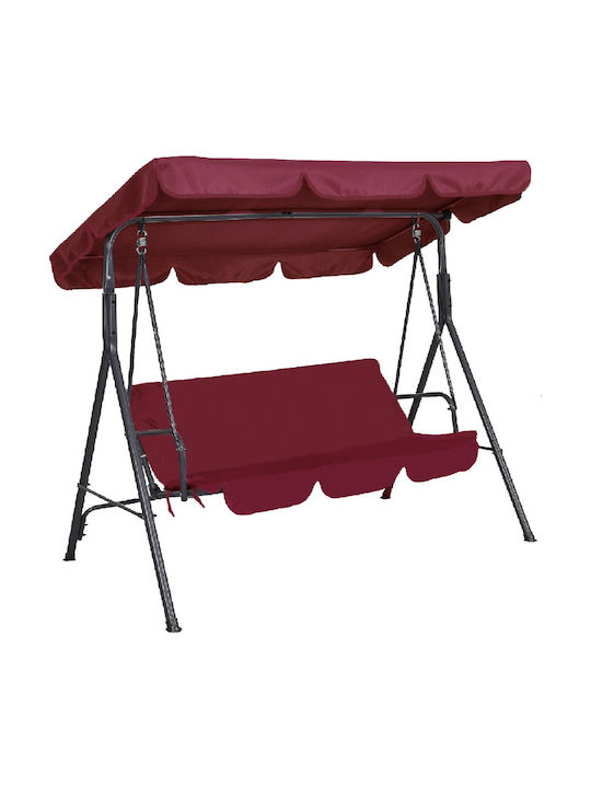 Κούνια με Βάση 3 Θέσεων Μεταλλική Μ170xΠ110xΥ153cm Μπορντό Κούνια με Βάση 3 Θέσεων Μεταλλική Μ170xΠ110xΥ153cm Μπορντό