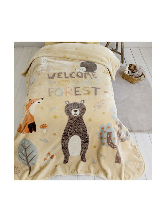 Nima Blanket Velvet Secret Forest Beige, Green 160x220cm