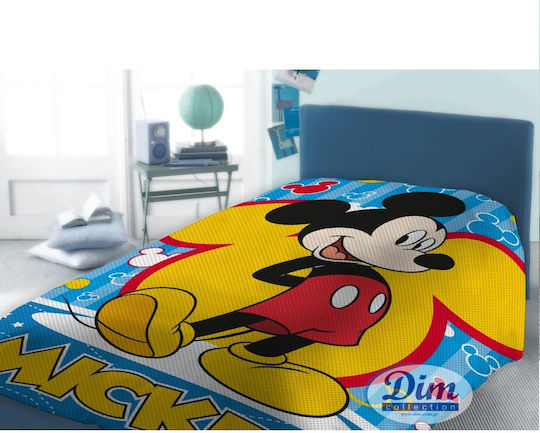 Dimcol Waffle Blanket Disney Mickey Multicolour 160x240cm