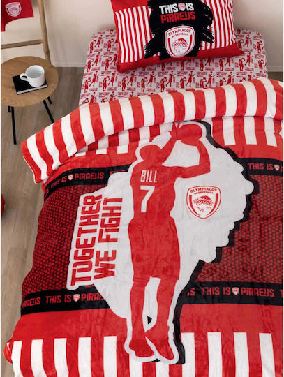 Palamaiki Blanket Fleece Olympiacos Red 160x220cm