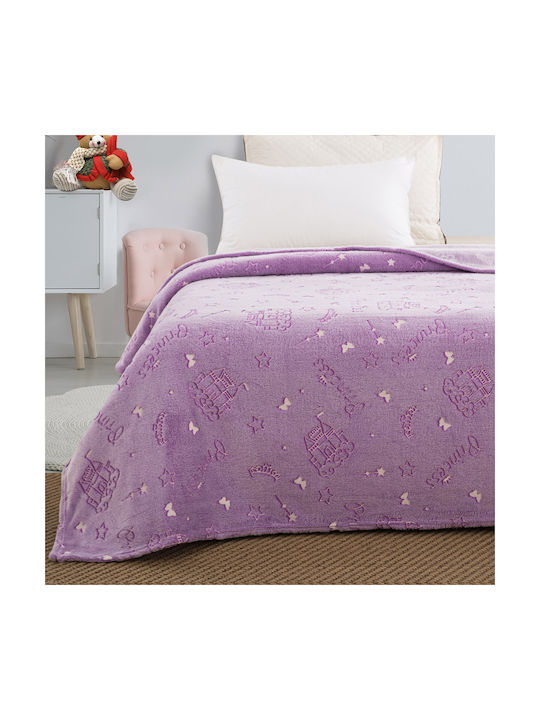 Beauty Home Κουβέρτα Art 6146 Φωσφορίζουσα Λιλά 160x220εκ.