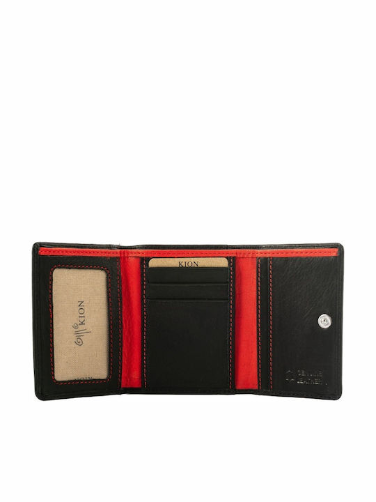 Кожен Портфейл Kion Ds-335 Черен Червен