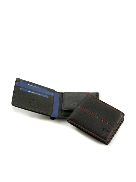 Men's Leather Wallet Kion Sr-215 Black-Blue