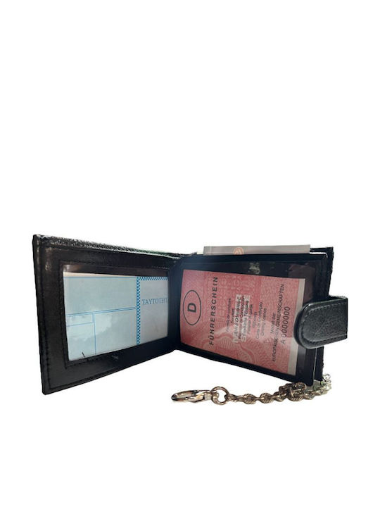 Portofel Bărbătesc Annie Leather Negru cu Lanț