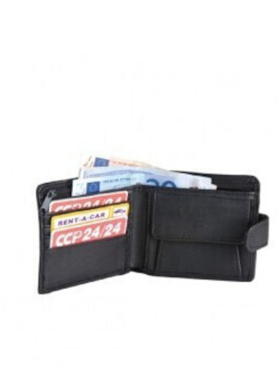 Leder Herrenbrieftasche Schwarz Mit Schiebemechanismus