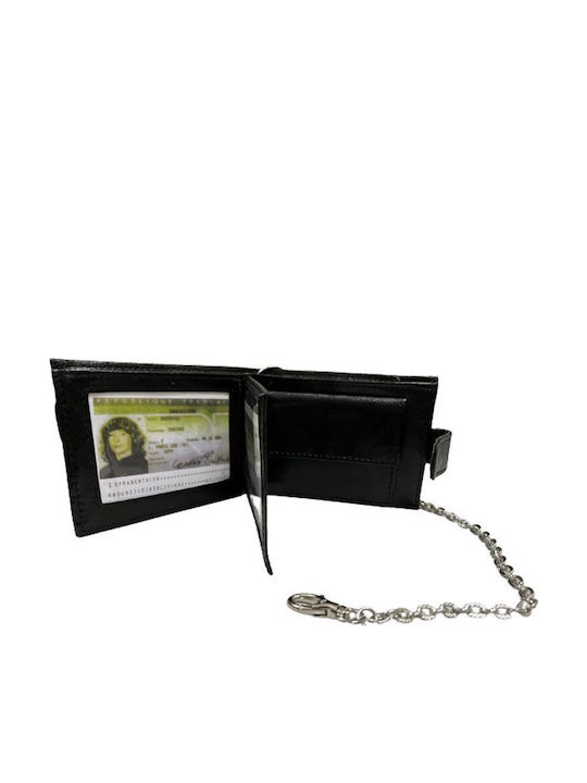 Мъжки Портфейл Gts Moda Italia 8132p Стоманена Верижка Закопчалка Калъф За Лична Карта