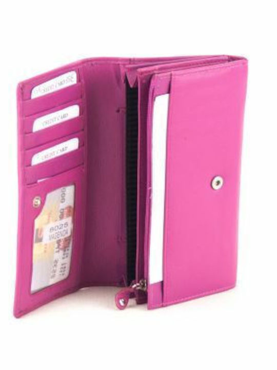 Kouros Leather Women's Wallet 8025 Magenta