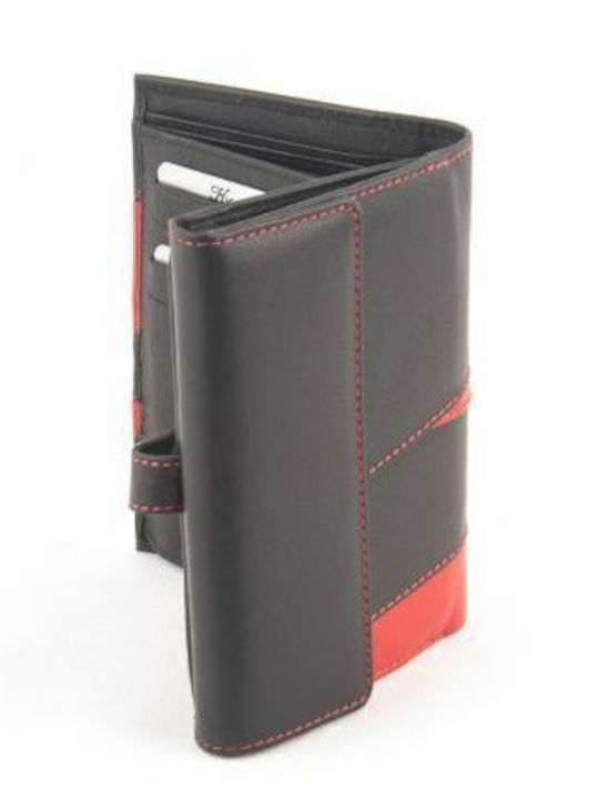 Kouros Leather Wallet RD01F Black Red