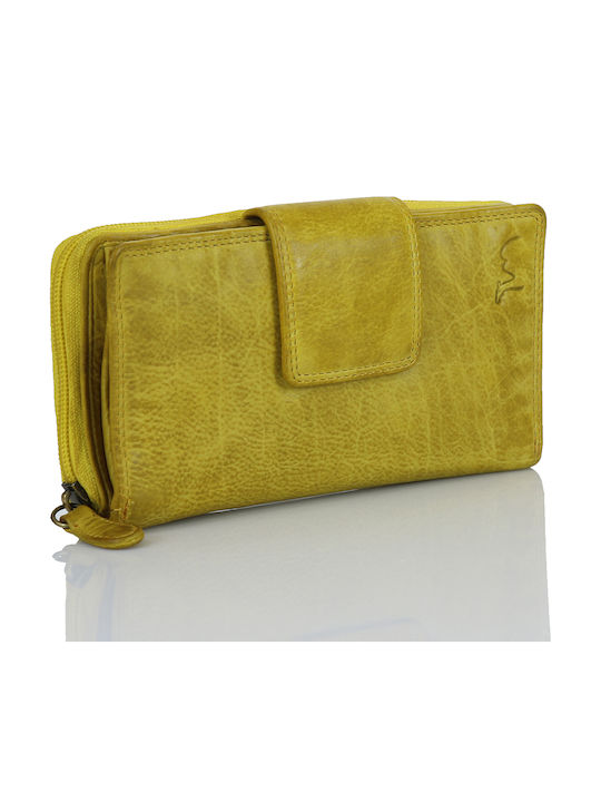 Trip Camel Πορτοφόλι Γνήσιο Vintage Μαλακό Δέρμα 500 Yellow